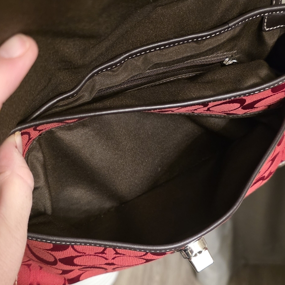 Coach Y2K Hampton Cherry Red Signature C Shoulder Bag F13972 - Picture 7 of 8